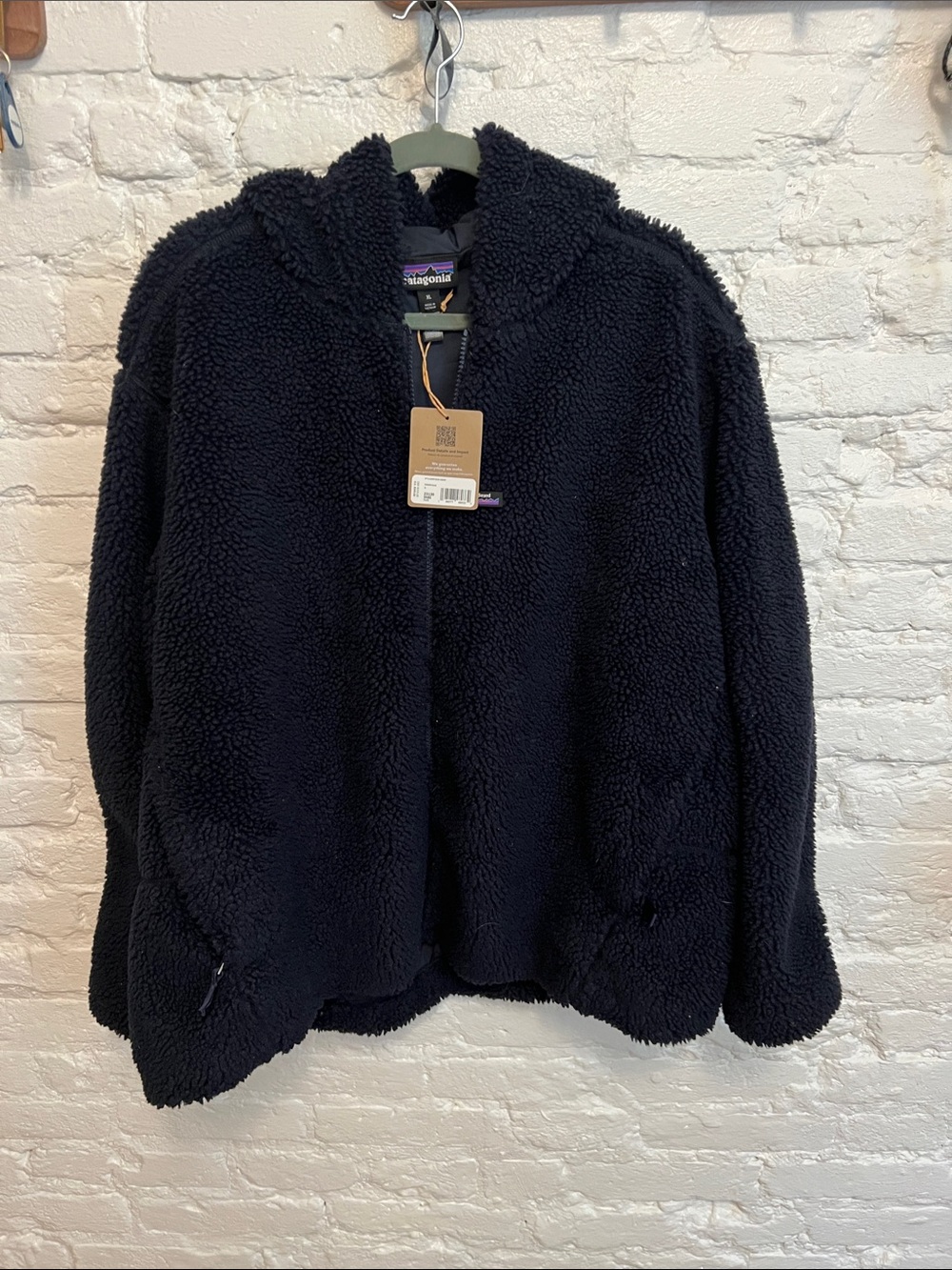 Patagonia Black Cozy Sherpa Jacket with Hood